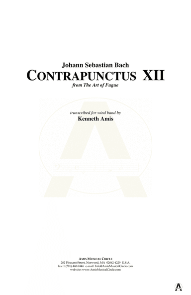 Contrapunctus 12 - CONDUCTOR'S SCORE ONLY
