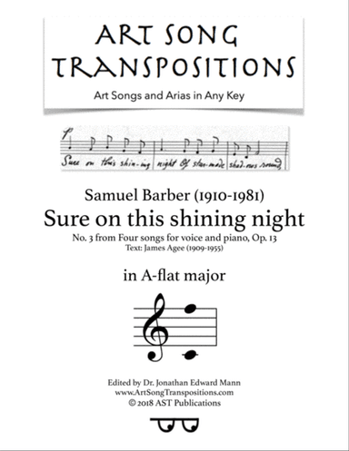 Sure On This Shining Night, Op. 13, No. 13