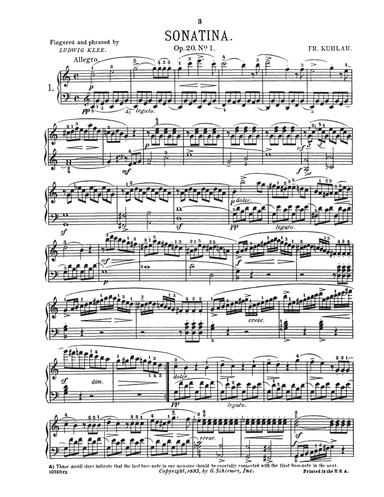 Sonatina In C Major, Op. 20, No. 1