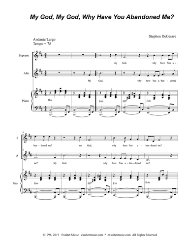 My God, My God, Why Have You Abandoned Me? (for 2-part choir - (SA)
