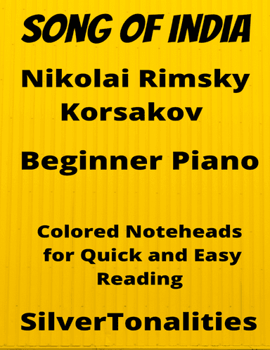 Song of India Beginner Piano Sheet Music with Colored Notation