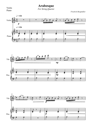 Arabesque For Violin