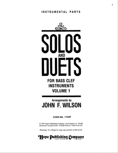 Solos & Duets for Bass Clef Instruments, Vol. 1-Digital Download