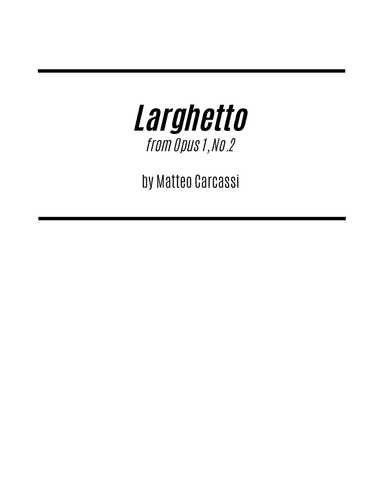 Larghetto (two versions for Solo Guitar)