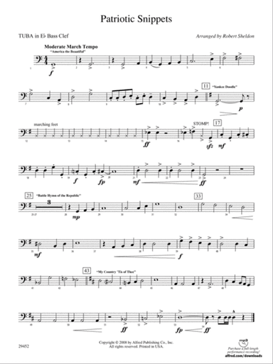Patriotic Snippets: (wp) E-flat Tuba B.C.
