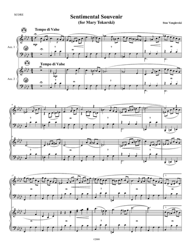 Sentimental Souvenir for Two Accordions