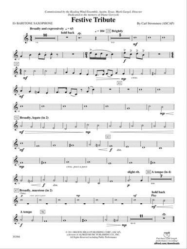 Festive Tribute: E-flat Baritone Saxophone