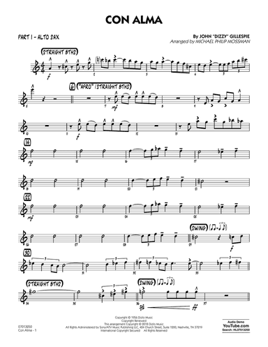 Con Alma (arr. Michael Mossman) - Part 1 - Alto Sax