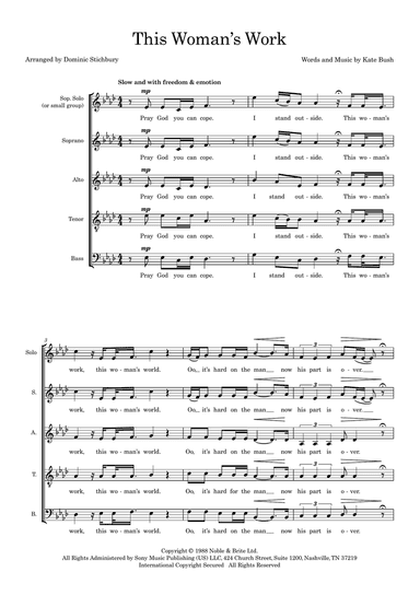 This Woman's Work (arr. Dom Stichbury)