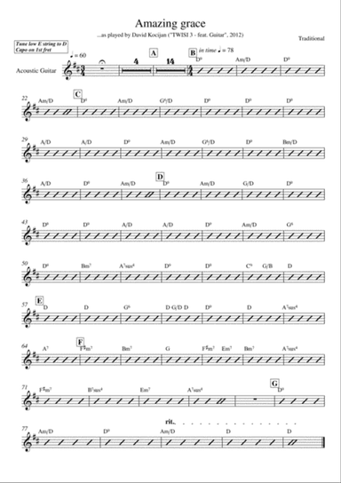 Amazing grace (guitar & alto sax) - INTERMEDIATE