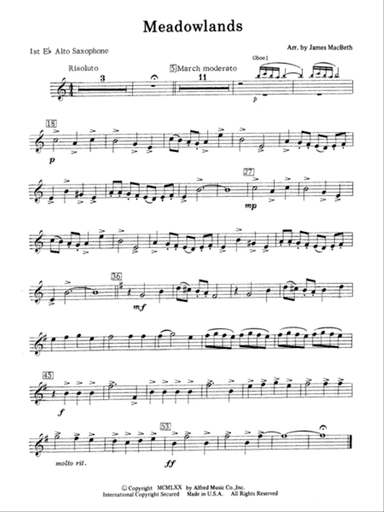 Meadowlands: E-flat Alto Saxophone