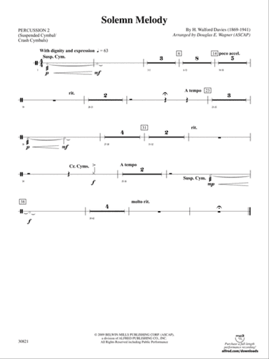 Solemn Melody: 2nd Percussion