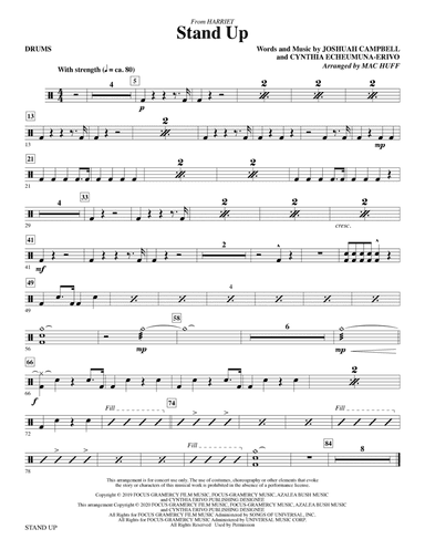 Stand Up (from Harriet) (arr. Mac Huff) - Drums