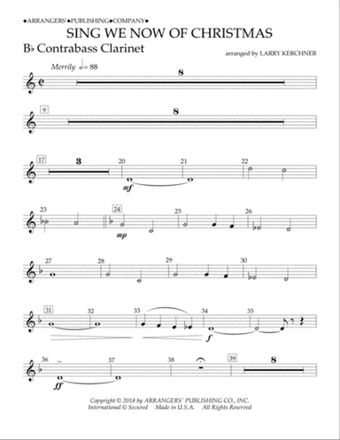 Sing We Now of Christmas (arr. Larry Kerchner) - Bb Contrabass Clarinet