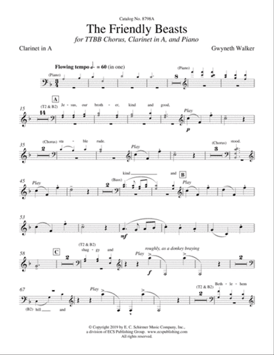 The Friendly Beasts (Downloadable Clarinet Part)
