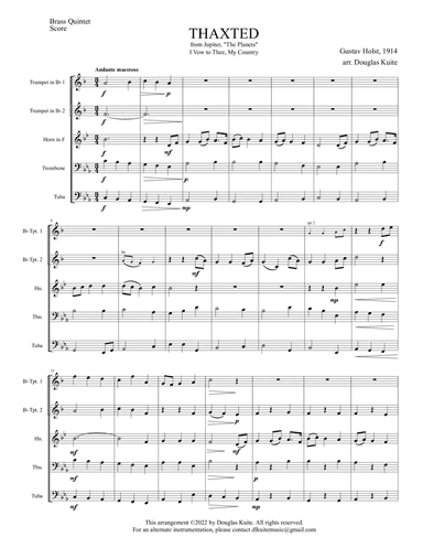 "THAXTED" from Jupiter, 'The Planets' / "I Vow to Thee, My Country" for brass quintet