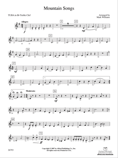 Mountain Songs: (wp) B-flat Tuba T.C.