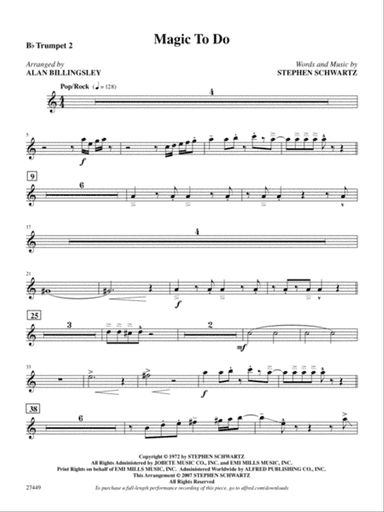 Magic to Do (from Pippin): 2nd B-flat Trumpet