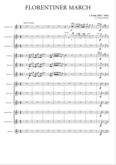 Florentiner March for Saxophone Ensemble