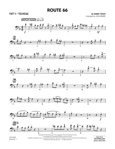 Route 66 (arr. John Berry) - Part 3 - Trombone
