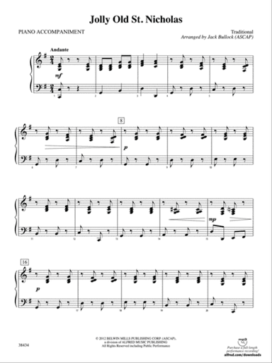 Jolly Old St. Nicholas: Piano Accompaniment