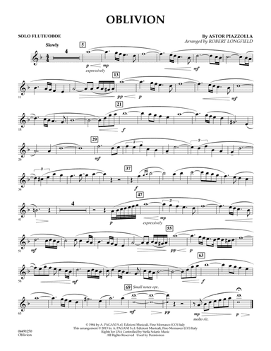 Oblivion - Solo Flute/Oboe