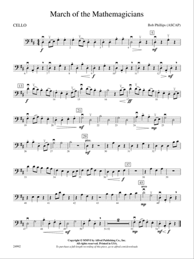 March of the Mathemagicians: Cello