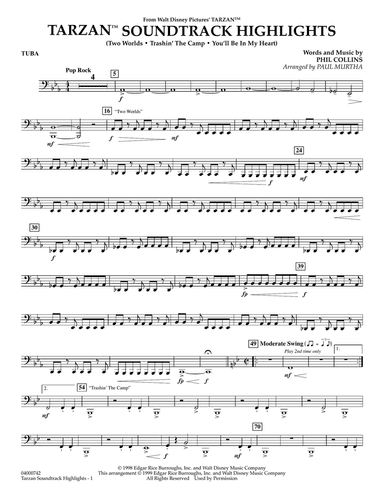 Tarzan Soundtrack Highlights (from Disney's Tarzan) (arr. Paul Murtha) - Tuba