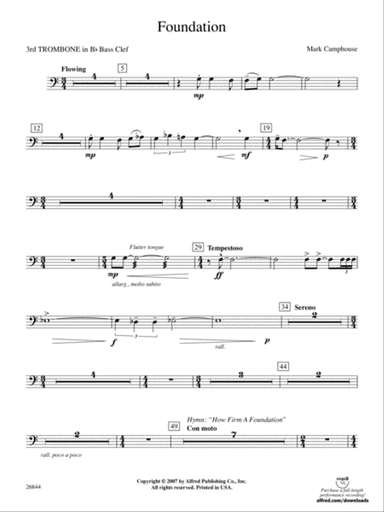 Foundation: (wp) 3rd B-flat Trombone B.C.