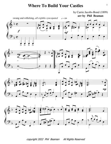 Where To Build Your Castles - piano solo