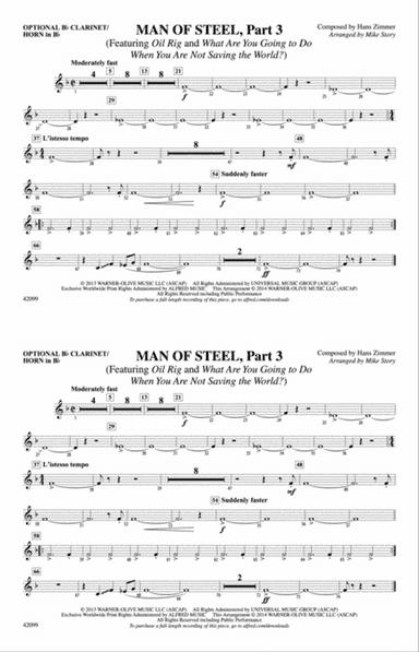 Man of Steel, Part 3: Optional Bb Clarinet/Horn in Bb