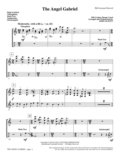The Angel Gabriel - Percussion 1 & 2