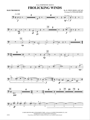 Frolicking Winds (from Symphonic Dance): 3rd Trombone