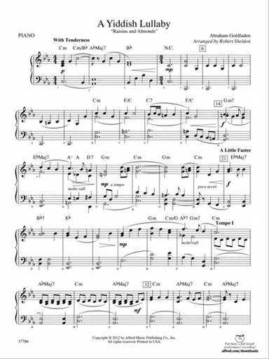 A Yiddish Lullaby: Piano Accompaniment