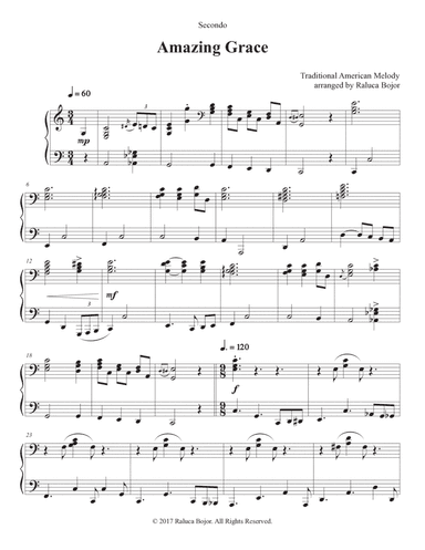 Amazing Grace (Piano Duet)