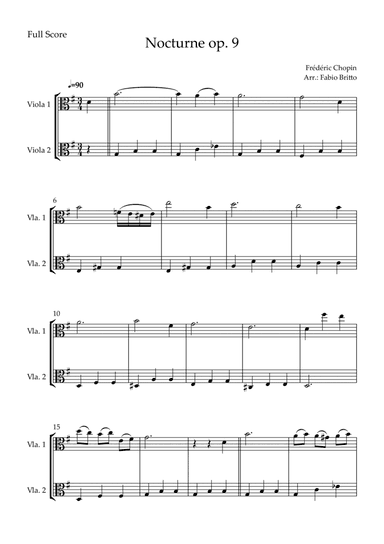Nocturne Op.9 No. 2 (Frédéric Chopin) for Viola Duo