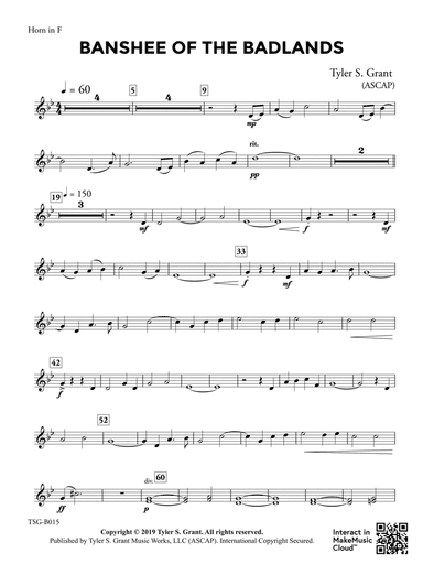 Banshee of the Badlands: 1st F Horn