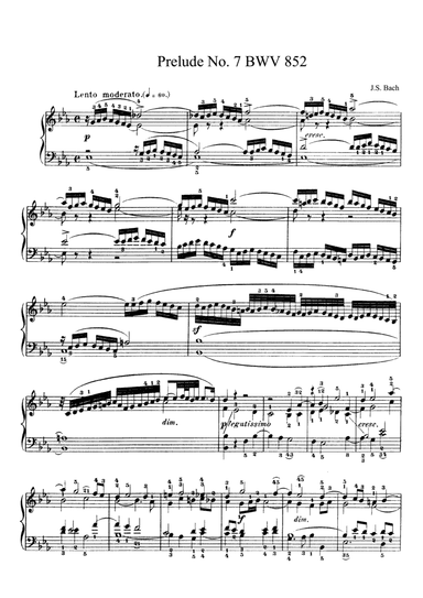 Bach Prelude and Fugue No. 7 BWV 852 in E-flat Major. The Well-Tempered Clavier Book I