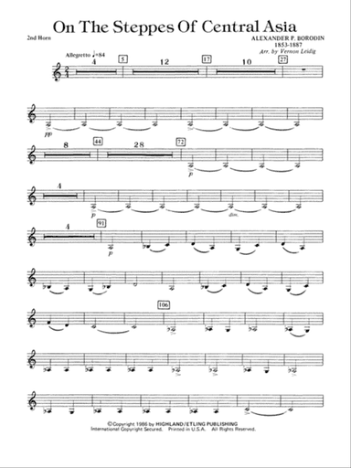 On the Steppes of Central Asia: 2nd F Horn