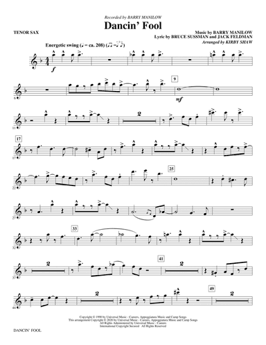 Dancin' Fool (arr. Kirby Shaw) - Bb Tenor Saxophone