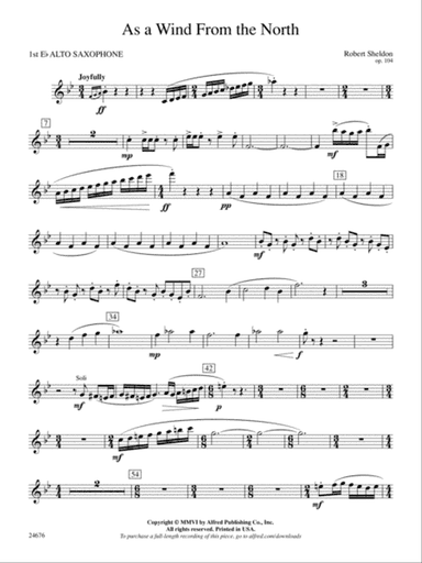 As a Wind from the North: E-flat Alto Saxophone