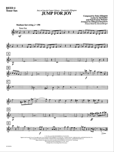 Jump for Joy: B-flat Tenor Saxophone