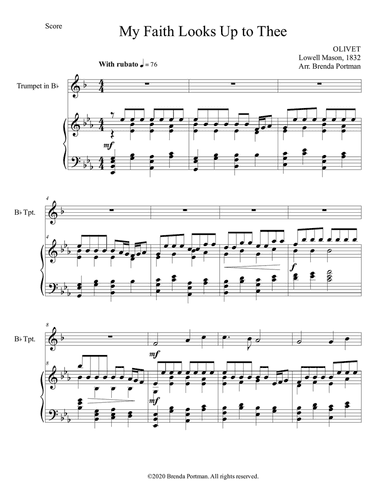 My Faith Looks Up to Thee (trumpet/piano), arr. Brenda Portman