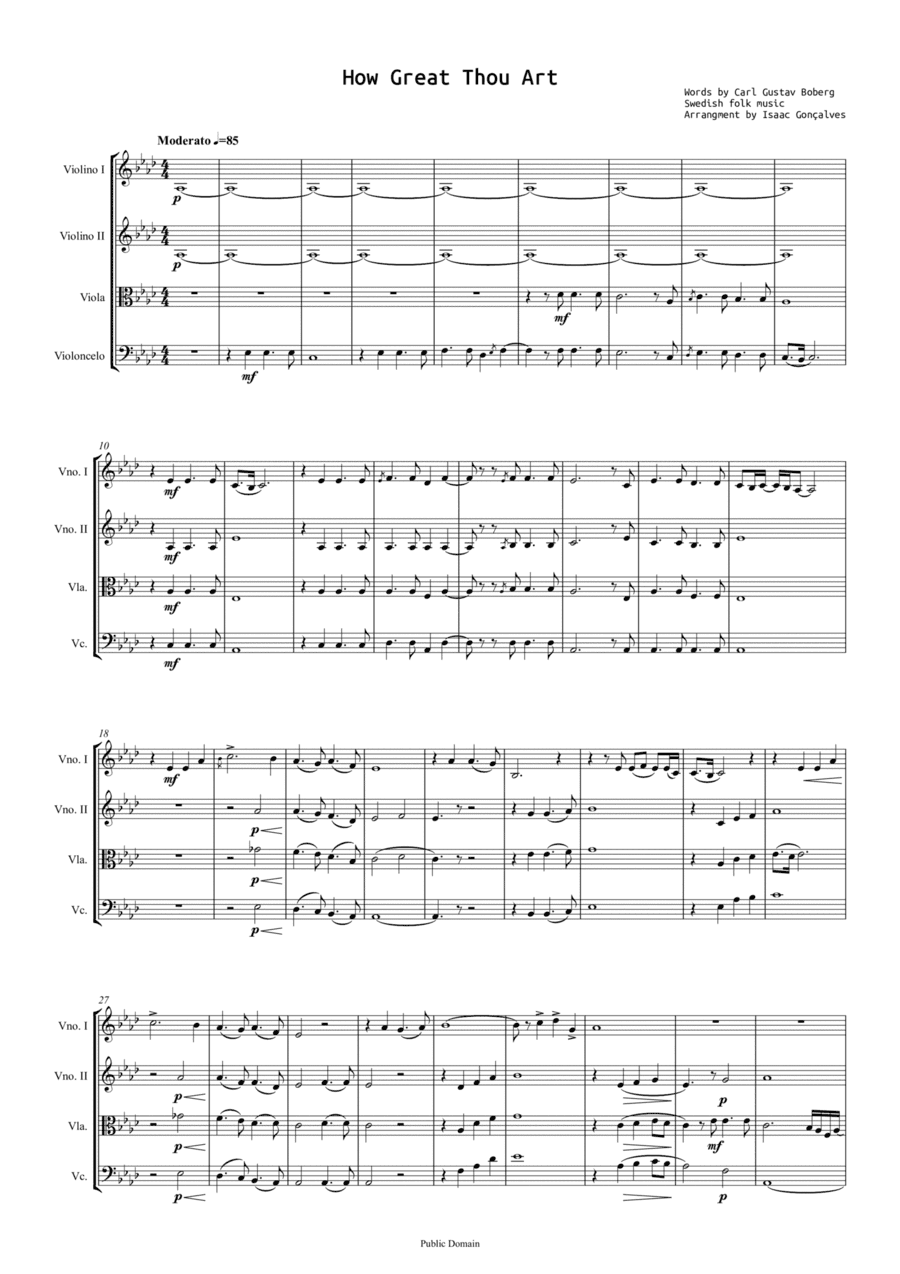 How Great Thou Art - Score Only