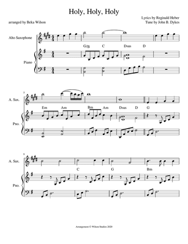 Holy, Holy, Holy--alto sax solo