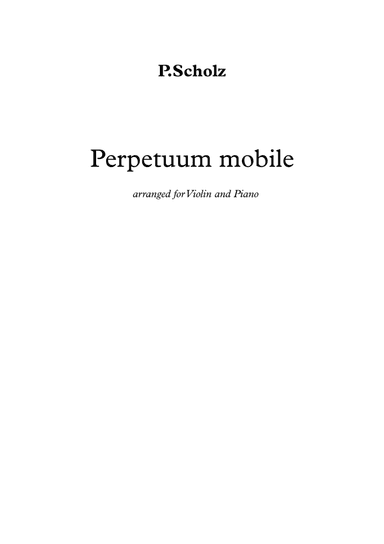 Perpetuum mobile(for Violin and Piano)