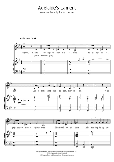 Adelaide's Lament (from Guys And Dolls)