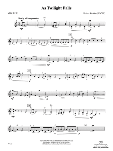 As Twilight Falls: 2nd Violin