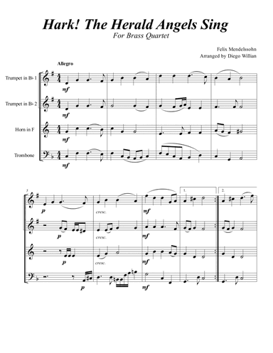 Hark! The Herald Angels Sing (arr. Diego Willian)