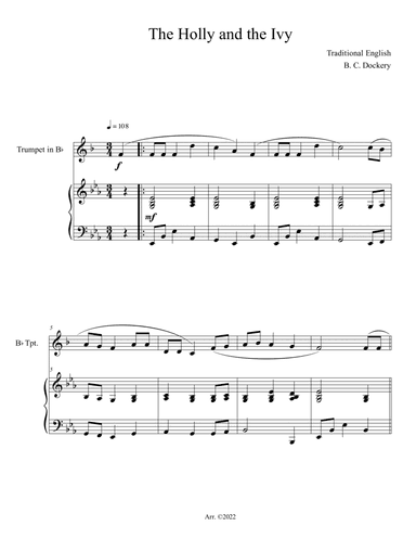 The Holly and the Ivy (Trumpet Solo with Piano Accompaniment)